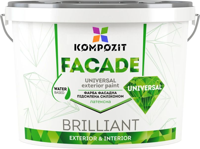 Краска фасадная FACADE UNIVERSAL, 1,4 кг, белый, матовый 48200857471 фото