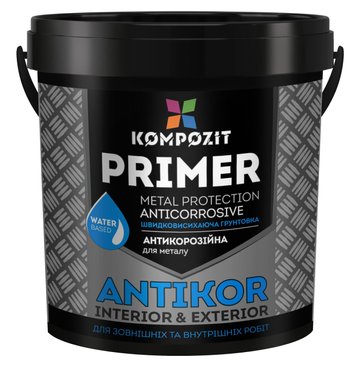 Грунтовка антикорозионная для металла Kompozit Antikor, 15 кг, светло-серый, матовый 32172 фото