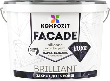 Краска фасадная Kompozit Facade Luxe, 1,4 кг, белый, матовый, A 30732 фото