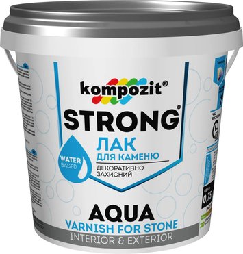 Лак для каменю Kompozit Strong Aqua, 0,75 л, безбарвний, глянсовий 38066 фото