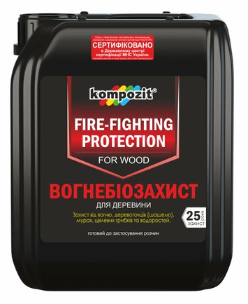 Огнебиозащита для древесины Kompozit, 5 л, бесцветный 51096 фото