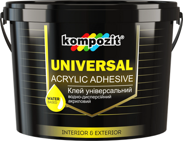 Клей акриловый универсальный Kompozit Universal, 1 кг, белый 30972 фото