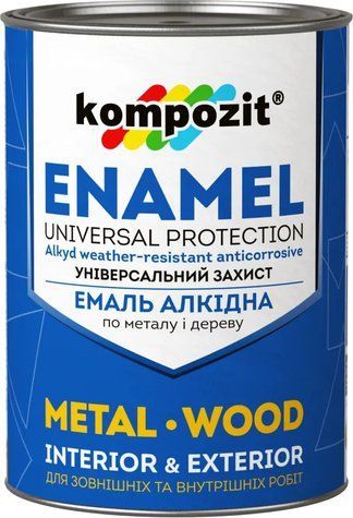 Емаль універсальна алкідна атмосферостійка Kompozit ПФ-115, 20 кг, сріблястий, глянсовий 8968741488 фото