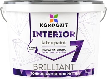 Краска интерьерная Kompozit Interior 7, 1,4 кг, белый, матовый, A 25153 фото