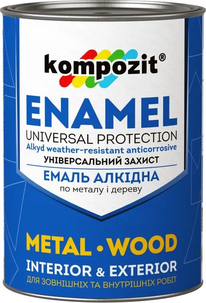 Емаль універсальна алкідна атмосферостійка Kompozit ПФ-115, 0,9 кг, бірюзовий, глянсовий 89687 фото